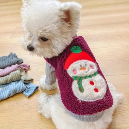 Dog Apparel Winter Pet Clothes Holiday Christmas Snowman Lamb Velvet Warm Furry Teddy Bear Vest Elk Costume Coat Jacket