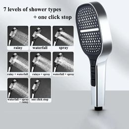 Bathroom Shower Heads large Area Head 7 Modes Adjustable High Quality Pressure Water Saving Flow Faucet Nozzle Accessories 231117