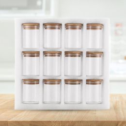 Storage Bottles 12 Pieces Jar Clear Sealed Organizer Food Canisters Tank Kitchen For Candy Kitchens Counter Cookie