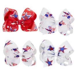 Unicorn Ribbon 4th of July Hair Bows Clips Girls Hairbow USA Flag Independence Day Hairgrip Festival Kids Hairs Accessories 1571 B3 ZZ