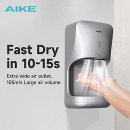 Hand Dryers AIKE Automatic Hands Dryer with Drip Tray Wall Mounted High Speed Drying Machine 1015s Quick Dry Model AK2632 14001650W 231118