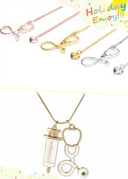 Pendant Necklaces 1pc Equipment Heart Stethoscope Necklace Nursing Jewellery Student Bijoux Femme Graduation Gifts