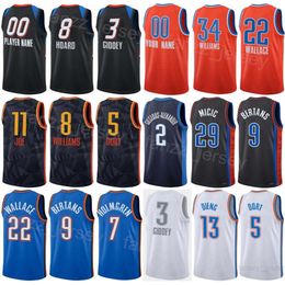 Printed Basketball City Jalen Williams Jerseys 8 Chet Holmgren 7 Josh Giddey 3 Cason Wallace 22 Luguentz Dort 5 Association Pure Cotton For Sport Fans High Man Woman