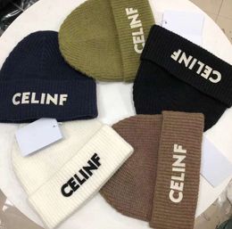 CELINF Autumn/Winter Knitted Hat Big Brand Designer Beanie/Skull Caps Stacked Hat Baotou Letter Ribbed Woolen Hat98998