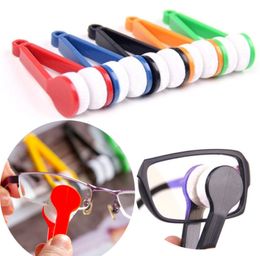 Mini Plastic Sunglasses Cleaning Brush Portable Microfiber Brushes Glasses Glass Double Sided Clean Tool LX023