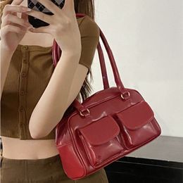 Evening Bags High Quality Shoulder Womens Tote Niche Design Premium Sense Handbag Retro Large Capacity Casual Double Pocket 230417