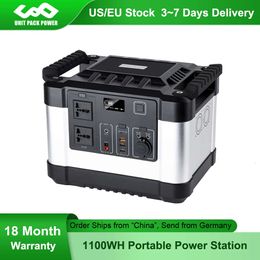 Portable Power Station 1000W 300Ah 1100Wh Lithium ion Emergency Battery Backup Power Supply AC/DC/USB/Type-C Multiple Output
