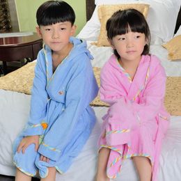 Women's Sleepwear Summer Kids Bath Robe Cotton Baby Girl Hooded Children's Towel Fleece Cartoon Beach Swimwear Pyjamas Spring