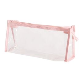 PVC Pencil Bag Zipper Pouch School Students Clear Transparent stationery bag Waterproof Plastic Storage Box Pen Case Mini makeup bags