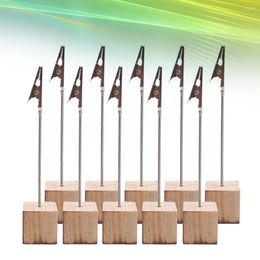 Party Decoration 10 Pcs Tabket Po Holder Clip Stand Business Card Wooden Holders Tables Office