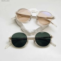 Sunglasses Japan Handmade Round Polarised Sunglasses for Men Women Vintage Acetate Frame Sun Glasses Female Brand Design Boston Sunglass Q231120