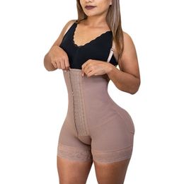 Women's Shapers Shapewear Women Waist TrainerShort Girdle 4 Lines High Compression Fajas Colombianas Post Surgery Clasps Butt Lifter Straps 230418