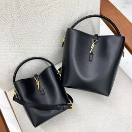 Fashion Designer Drawstring Bucket Bag Top Handle Handbag Genuine Leather Shoulder Bags Strap Mens Crossbody Tote Purse Lady Classic Clutch Bag