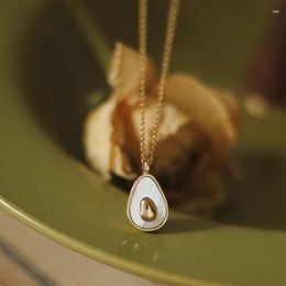 Pendant Necklaces Fresh Avocado Necklace Steel Plated With Real Gold Color Retention Durable Exquisite Light And Luxurious