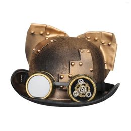 Berets Steampunk Top Hat Topper Hats Fedora Headwear Halloween Costumes Head Gear Groom For Holiday Wedding Accessory