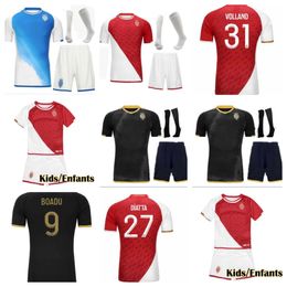 23 24 Soccer Jerseys AS Monaco Black Away BEN YEDDER MINAMINO BOADU GOLOVIN BALOGUN EMBOLO Flocage 2023 2024 maillot de foot Kids FOFANA Football Shirt AKLIOUCHE