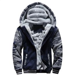 Mens Jackets jacket camouflage thick winter mens wool long sleeved casual hoodie 231118