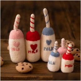 Christening Dresses Diy Prop Baby Wool Felt Milk Bottle Decorations Newborn Pography Props Infant Po Shooting Accessories Home Party D Dhnav