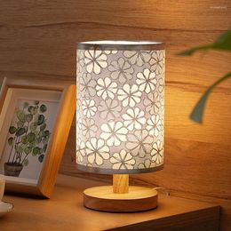 Night Lights Nordic Table Lamp Bedside Light Soft Lighting Dimmable Wooden LED Reading Decorative Bedroom Nightstand Desk Lamps