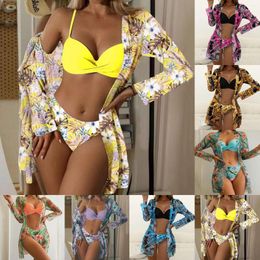 Women's Swimwear Womens Cover Ups Sexy Open Front Beach Bikini Push Up Set Thong Biquinis Vintage Split Swimsuit