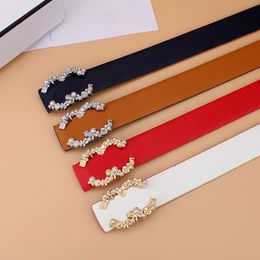 Belts fashion brand belt women design pearl inlaid letter buckle double-sided belt men ladies casual jeans dress waistband width 3.3cm