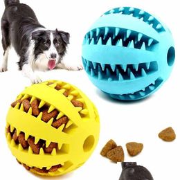 Dog Toys & Chews Interactive Rubber Balls For Dog Food Toys Puppy Cat Chewing Toy Small Large Pet Tooth Cleaning Indestructible Drop D Dhynt