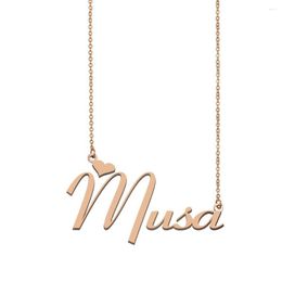 Pendant Necklaces Musa Name Necklace Custom For Women Girls Friends Birthday Wedding Christmas Mother Days Gift