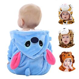 Rompers 2M 3Y Baby Animal Costume Unisex Toddler Bodysuit Halloween Soft Flannel Pajamas Warm Cute 231117