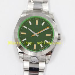 2 Color 904L Steel 40mm Watches Men 116400 Sapphire Crystal Blue Green Black Dial Smooth Bezel Men's Bracelet Arf Cal.3131 Movement Mechanical AR Factory Casual Watch