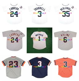 2012 World Series Tigers Baseball Jersey Justin Verlander Lou Whitaker Kirk Gibson Miguel Cabrera Al Kaline Alan Trammell Fielder Norm Cash Batting Practise