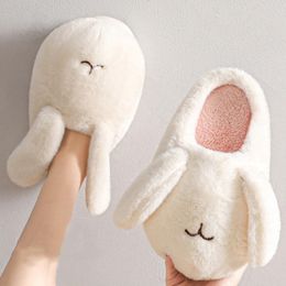 Slippers Cute Cotton Slippers Women Autumn Winter Indoor Home Anti-skid Warm Plush Slipper Couples Indoor House Cotton Shoes 230418