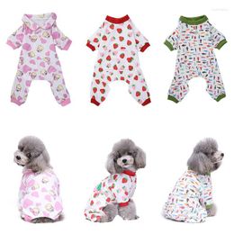 Dog Apparel Lovely Pony Print Jumpsuit Pyjamas Comfortable Cotton Pet Dogs Clothes