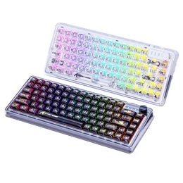 Keyboards K75 RGB USB Wired Mechanical Keyboard Transparent 87 Keys Swappable Gaming PBT Keycaps Gamer 231117