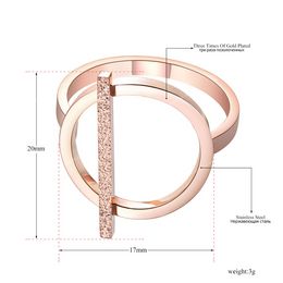 OL Design Fashion Stainless Steel Ring Rose Gold Color Geometric Engagement Wedding Rings For Women Jewelry Anillo R19008 Fashion JewelryRings classic stainless