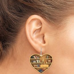Dangle Earrings Fashion Cute Pendant Book Lovers Heart Librarian Earring Gift For Girl Lover Acrylic