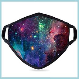 Designer Masks Shark Face Mask Adts Teen Prints Starry Sky Mouth Ers Anti Dust Windproof Drop Delivery Home Garden Housekee Organizat Dhckx