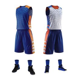 Outdoor T-Shirts Reversible Basketball Jersey Set Men's Kids Blank Basketball Tracksuits Breathable Team Sport Kits Basketball Uniform Customized 231117