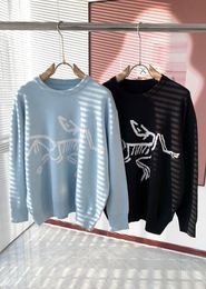 Designer fashion trend men's sweater lazy wind solid Colour loose wool round neck sweater men's thick American retro sweater XXXL SIZE