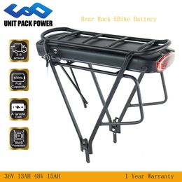 Rear Rack Battery 48V 52V Ebike Battery 36V 40A BMS 18650 Cell Mountain Electric bicycle Battery 48V 1000W 36V 500W motor