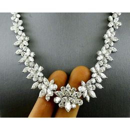 Moissanite Marquise Cut Handmade Diamond Latest Designs Necklace Set Women Manufacture Fine Jewelry