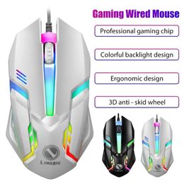 Mice Limei S1 E Sports LED Luminous Backlit Wired Mouse USB For Desktop Laptop Mute Office Computer Gaming 231117