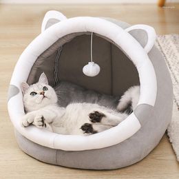 Cat Beds Bed Semi Closed Nest Winter Warm Cats House Removable Kennel Pet Products Accessories Sofa