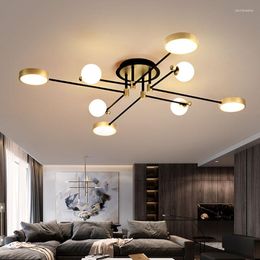 Chandeliers Modern Design Gold LED Chandelier For Bedroom Living Dining Study Room Kitchen Hallway Indoor Decoration