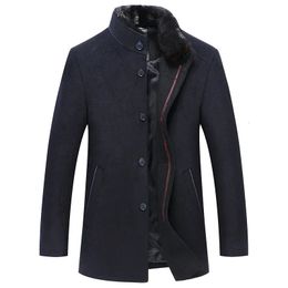 Men's Wool Blends Men Winter Woollen Cashmere Trench Coats Male Business Casual Overcoats High Quality Man Warm Jackets Size 3XL 231118