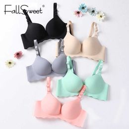 Bras FallSweet Seamless Push Up Bras for A B C cup No wire Plunge Brassiere for Women Lovely Classic P230417