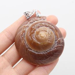 Pendant Necklaces Natural Shell Conch Pendants Round White Charms For Jewellery Making DIY Earrings 55X50mm 1PC