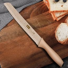 Serrated Bread Knife, Stainless Steel Blade Bread Slicing Knife, Sharp Knife Bread Cutter For Outdoor Picnic Bread, Bagels, Cake