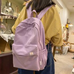 Backpack Waterproof Nylon Women's Cute Large Capacity Travel Bag Shoulder Korean Girls Pure Colour School