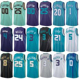 Printed Basketball City Terry Rozier Jerseys 3 Gordon Hayward 20 Mark Williams 5 Brandon Miller 24 LaMelo Ball 1 Association Icon Team Breathable Shirt Man Woman