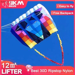 Kite Accessories 9KM 6~12 UltraFoil Pilot Kite Lifter Line Laundry Pendant Soft Inflatable Kite Without Tails 30D Ripstop Nylon with BagL231118